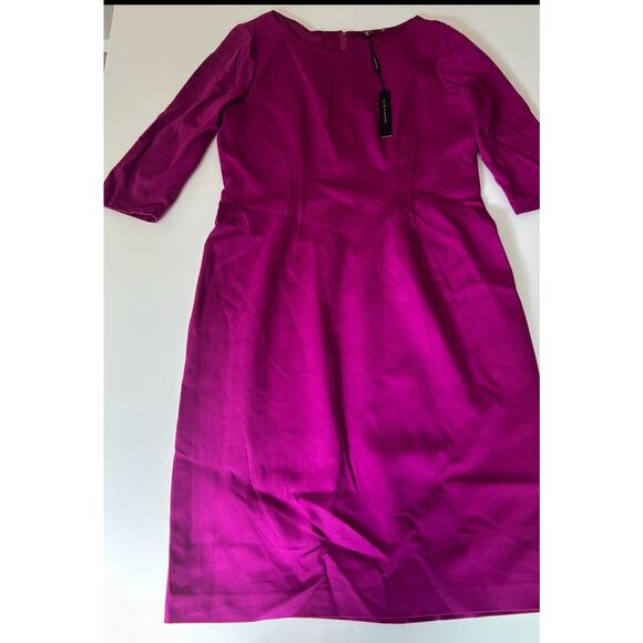 Elle Tahari Dress Rasberry Viscose Nylon Stretch Size 16 Nwt - Picture 1 of 3